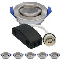 HOFTRONIC™ Set van 6 Peru LED inbouwspots - Kantelbaar armatuur - GU10 fitting - IP65 waterdicht - LED inbouwspot badkamer en buiten - RVS