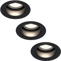 HOFTRONIC™ 3x Mari LED inbouwspot verzonken - 5 Watt - Daglicht wit 6000K - Verwisselbare GU10 - Dimbaar - voor binnen en buiten - Zwart