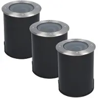HOFTRONIC™ 3x Lilly dimbare LED Grondspot - Kantelbaar - Overrijdbaar - Rond - RVS - excl. GU10 lamp - IP67 waterdicht - 3 jaar garantie Grondspot buiten 230V