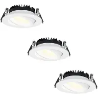 HOFTRONIC™ Set van 3 dimbare LED inbouwspots Rome - Wit - 6 Watt - Kantelbaar - 2700K warm wit - IP44 - Geringe inbouwdiepte