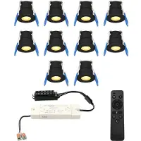 HOFTRONIC™ Milano - 10x inbouwspots veranda - Dimbaar LED - Complete set met afstandsbediening - Plug & Play - 12 Volt 3 watt - 2700K 200 lumen - IP65 waterdicht