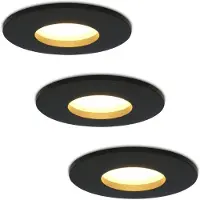 HOFTRONIC™ Set van 3 stuks dimbare LED inbouwspots Porto met 5 Watt spot IP44 Zwart