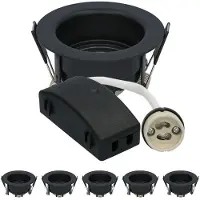 HOFTRONIC™ Set van 6 Rio LED inbouwspots - Verzonken armatuur - GU10 fitting - IP65 waterdicht - LED inbouwspot badkamer en buiten - Zwart