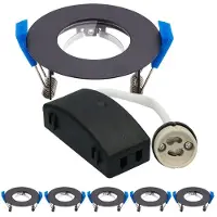 HOFTRONIC™ Set van 6 Pisa LED inbouwspots - Spot armatuur - GU10 fitting - IP65 waterdicht - LED inbouwspot badkamer en buiten - Zwart