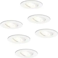 HOFTRONIC™ Set van 6 stuks dimbare LED inbouwspots Pittsburg met 5 Watt 4000K spot kantelbaar