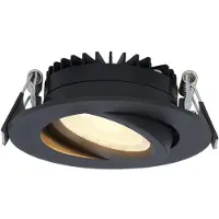 HOFTRONIC™ Dimbare LED inbouwspot Rome - Zwart - 6 Watt - Kantelbaar - 2700K warm wit - IP44 - Geringe inbouwdiepte