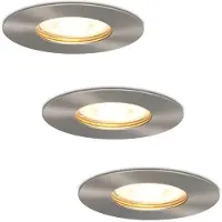 HOFTRONIC™ Set van 3 dimbare LED inbouwspots Bari RVS GU10 5 Watt 2700K IP65 spuitwaterdicht