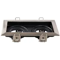 HOFTRONIC™ Durham dubbele inbouwspot RVS - armatuur - voor GU10 lichtbron - Kantelbaar - IP20 - inbouwspot vierkant