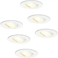 HOFTRONIC™ Set van 6 Pittsburg LED Inbouwspots wit - GU10 2700K Warm wit - 5W 400lm - Dimbaar & Kantelbaar