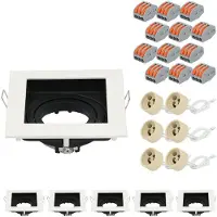 HOFTRONIC™ Set van 6 Altos LED inbouwspots - Kantelbaar armatuur - GU10 fitting - Vierkante inbouwspot voor binnen - Wit