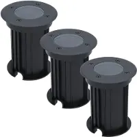 HOFTRONIC™ 3x Maisy dimbare LED grondspot - Rond - Zwart - ex. GU10 - IP67 straal waterdicht - 3 jaar garantie Grondspot buiten 230V