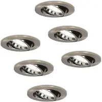 HOFTRONIC™ Set van 6 stuks dimbare LED inbouwspots Lublin met 5 Watt 6400K spot kantelbaar IP20
