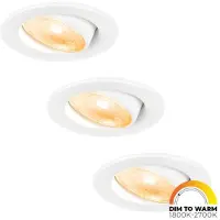 HOFTRONIC™ 3x Malta - LED inbouwspots badkamer - wit - IP44 - 5W - 1800-2700K dim to warm - dimbaar - 5 jaar garantie