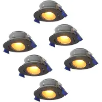 HOFTRONIC™ Set van 6 Lima LED inbouwspots - Kantelbaar - 2700K - Warm wit - IP65 waterdicht en stofdicht - Buiten - Badkamer - GU10 verwisselbare lichtbron - 5 W