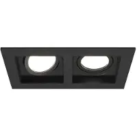 HOFTRONIC™ Fresno Dubbele Inbouwspot - Rechthoek - 2x GU10 - 6000K Daglicht wit - 10 Watt 800 lumen - Kantelbaar - IP20 stofdicht- Zwart - Met kabelconnectoren