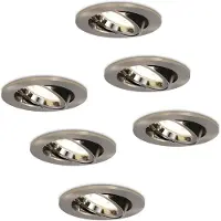 HOFTRONIC™ Set van 6 stuks dimbare LED inbouwspots Lublin met 5 Watt 4000K spot kantelbaar IP20