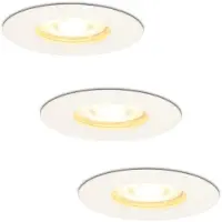 Hofronic Set van 3 dimbare LED inbouwspots Bari wit GU10 4,5 Watt 2700K IP65 spuitwaterdicht