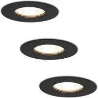 HOFTRONIC™ Set van 3 dimbare LED inbouwspots Bari zwart GU10 5 Watt 4000K IP65 spuitwaterdicht