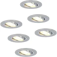 HOFTRONIC™ Set van 6 stuks dimbare LED inbouwspots Chandler met 5 Watt spot kantelbaar