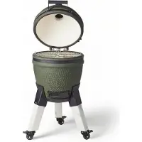 Moddern Original Kamado - aluminium marmer-look poten met wielen met rem - 8 tot 12 personen - Green