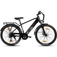 Hiland Rhythm elektrische stadsfiets - 26 inch - 250W motor - 50km actieradius - 36V 7.8Ah accu - Shimano 7-versnellingen - Unisex - Zwart