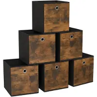 Songmics - Opbergbox - Opbergdoos - Set van 6 - Vouwbare Stoffen Boxen - Kleding en Rekken