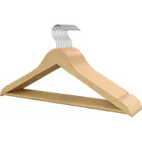 Songmics - Kledinghangers - Houten Kledinghangers - 10 Stuks - Slank & Ruimtebesparend - 360° Draaibare Haak