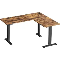 Vasagle - Bureau - Zit Sta Bureau - L-vormig Hoekbureau - Met Oplaadstation - Geheugenfunctie