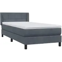 vidaXL Boxspring met matras fluweel donkergrijs 80x210 cm
