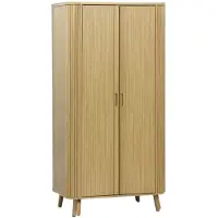 Sweeek Scandinavische kledingkast met 2 schuifdeuren 90cm Naturel