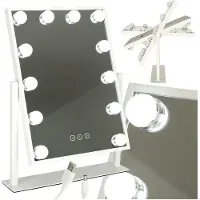 Kik KX3942 Cosmeticaspiegel met ledverlichting, 12 lampjes, USB, 30 x 40 cm