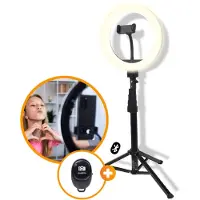 R2B Ringlamp met Statief met 30 Lichtstanden - Verstelbaar tot 186 cm - TikTok Lamp