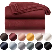 Blumtal - Fleece Deken - Super Zacht Fleece Plaid 130x150 cm - Donker Rood