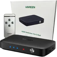 UGREEN Przełącznik Switch Cm332 3W1 Hdmi 1.4 4K 30 Hz (Czarny)