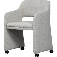 Woood Lyric Eetkamerstoel Met Wieltjes - Polyester - Greige - 79x59x58