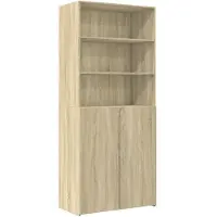vidaXL Opbergkast 80x42,5x225 cm bewerkt hout sonoma eikenkleurig