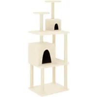 vidaXL Kattenmeubel met sisal krabpalen 167 cm crèmekleurig