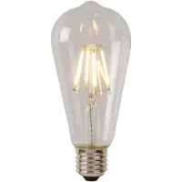 Lucide ST64 Class B - Filament lamp - Ø 6,4 cm - LED Dimbaar - E27 - 1x7W 2700K - Transparant