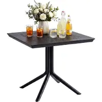 CLP Lenval Tuintafel - Weerbestendig UV-Bestendig - Voor Balkon - Tuin - Terras - Binnengebruik - Compact - zwart