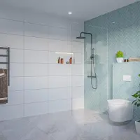 FortiFura Galeria Inloopdouche - helder glas - 100x200cm - 8mm - nano - blind inbouw profiel SW797915 SW1102415