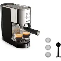 Krups pomp espresso machine, inox, compact ontwerp, automatische uitschakeling, Thermoblock XP444C10
