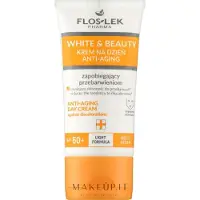 CARUNO Crèmige dagcrème met een beschermingsfactor van SPF50+ tegen rimpels, Flos-Lek Pharma White & Beauty, 30 ml