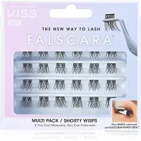 KiSS Falscara Wisp plakwimpers in clusters met knoopje Shorty 24 st