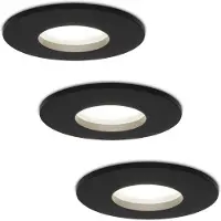 HOFTRONIC™ Set van 3 stuks dimbare LED inbouwspots Porto met 5 Watt 6400K spot IP44 Zwart