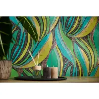 Living Walls EXPRESSIEF BEHANG | Bladmotief - meerkleurig turquoise - Metropolitan Stories Hot Spots