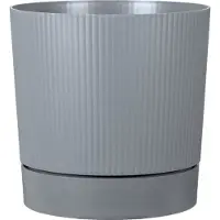Scheurich Bloempot Lino met waterreservoir Ø 47 cm - Puur grijs