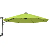 vidaXL Wandparasol met LEDs 290 cm appelgroen