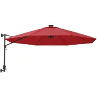 vidaXL Wandparasol met LEDs 290 cm felrood