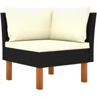 vidaXL Tuinbank poly rattan en massief eucalyptushout