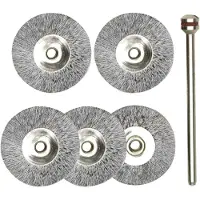 Proxxon schuurborstels, staal, 22 mm, 5 stuks + 1 houder